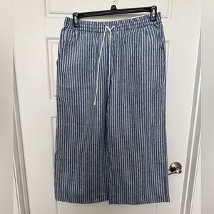 Beachlunchlounge Margot Blue and White Striped Pants M NWT c1
